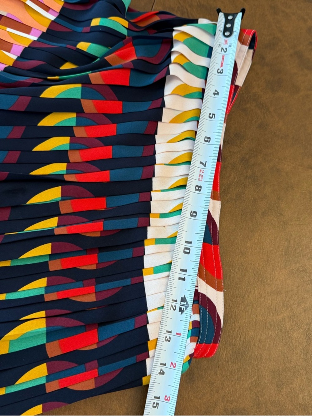 J Crew Pleated Colorblock Midi Skirt - Multi Color Size 0 - Picture 6 of 8